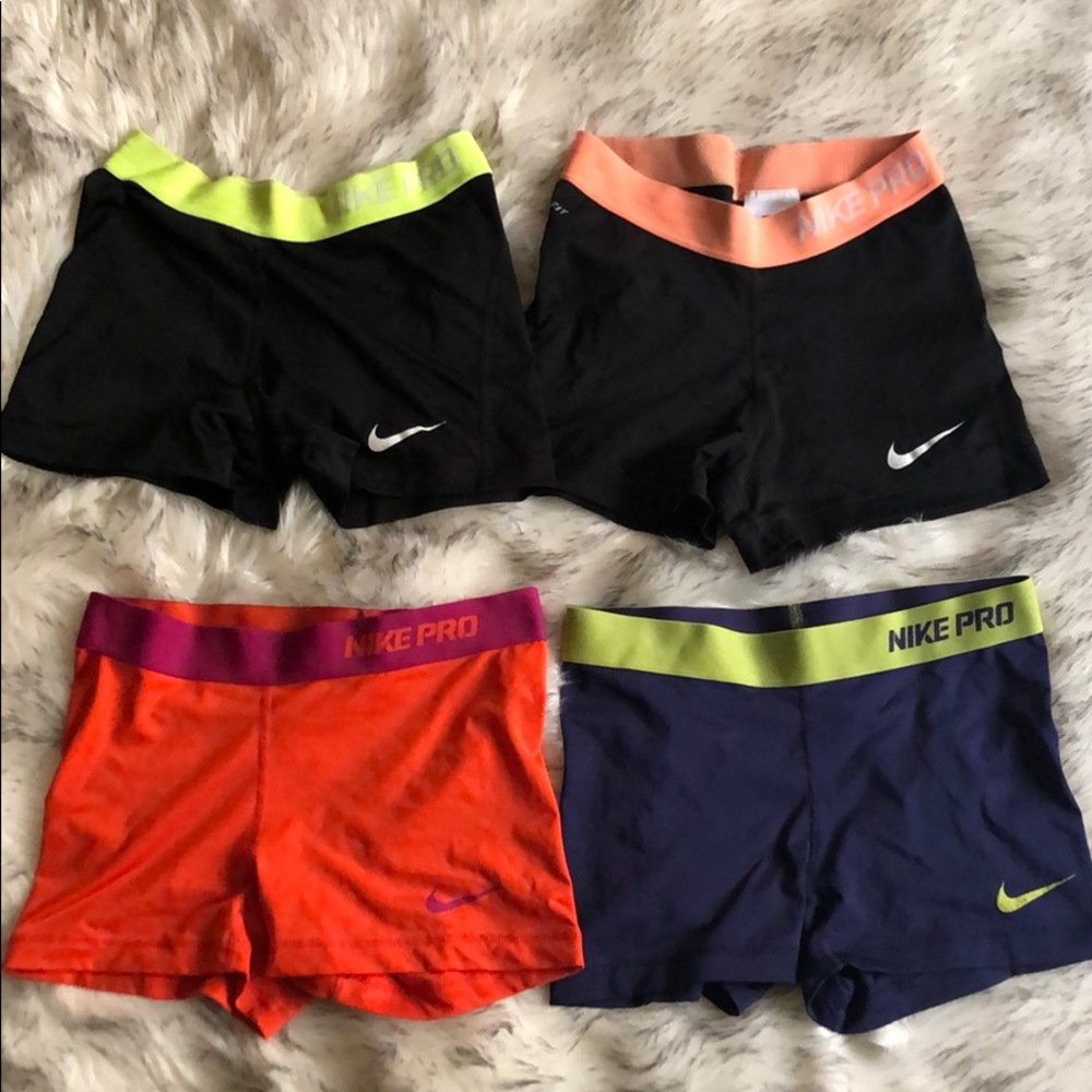 4 pairs of Nike Pro 3 inch spandex